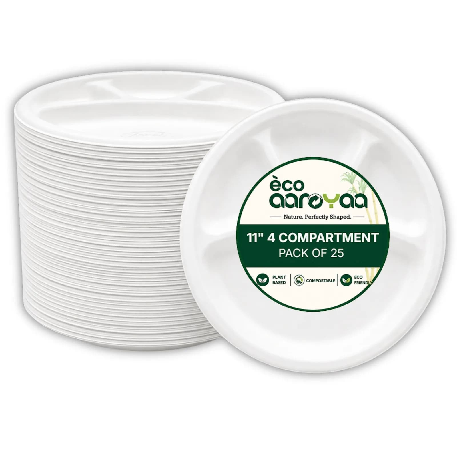 11" 4 CP Round Plate (Pack of 25) 1