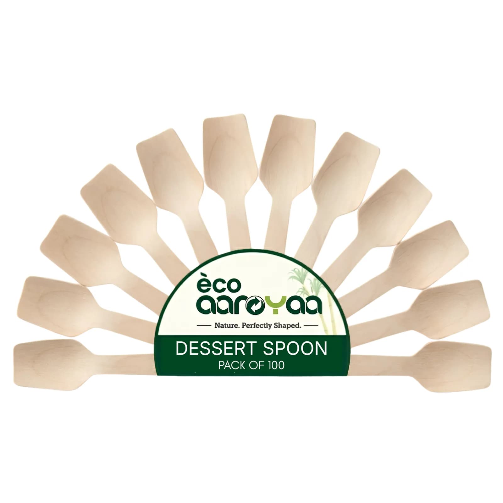 Eco Aaroyaa Wooden Cutlery Dessert Spoon 1
