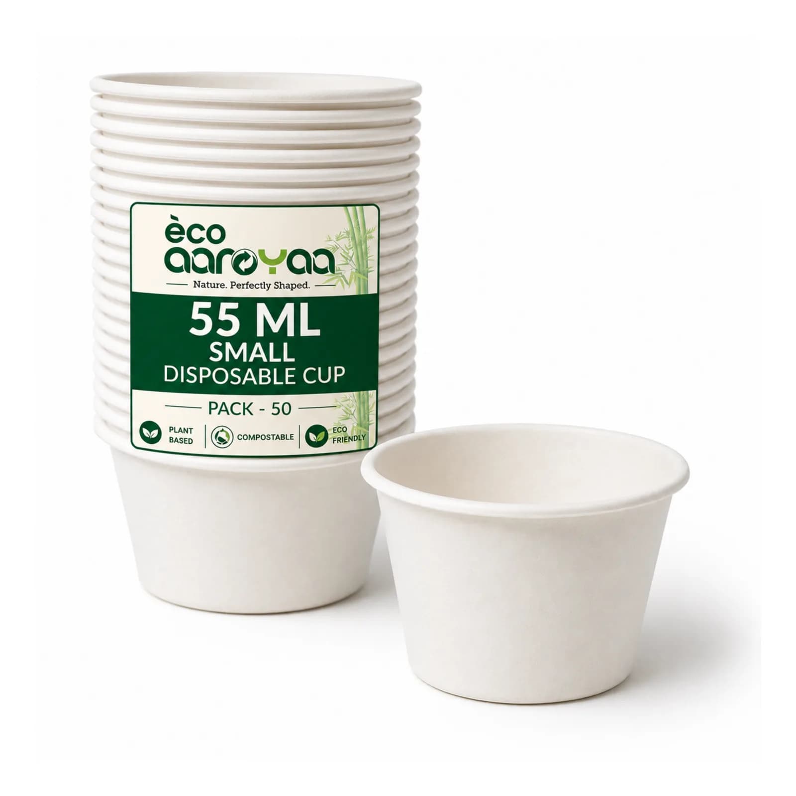 Eco Aaroyaa 55 ML Tea Cups (Pack Of 50) 1