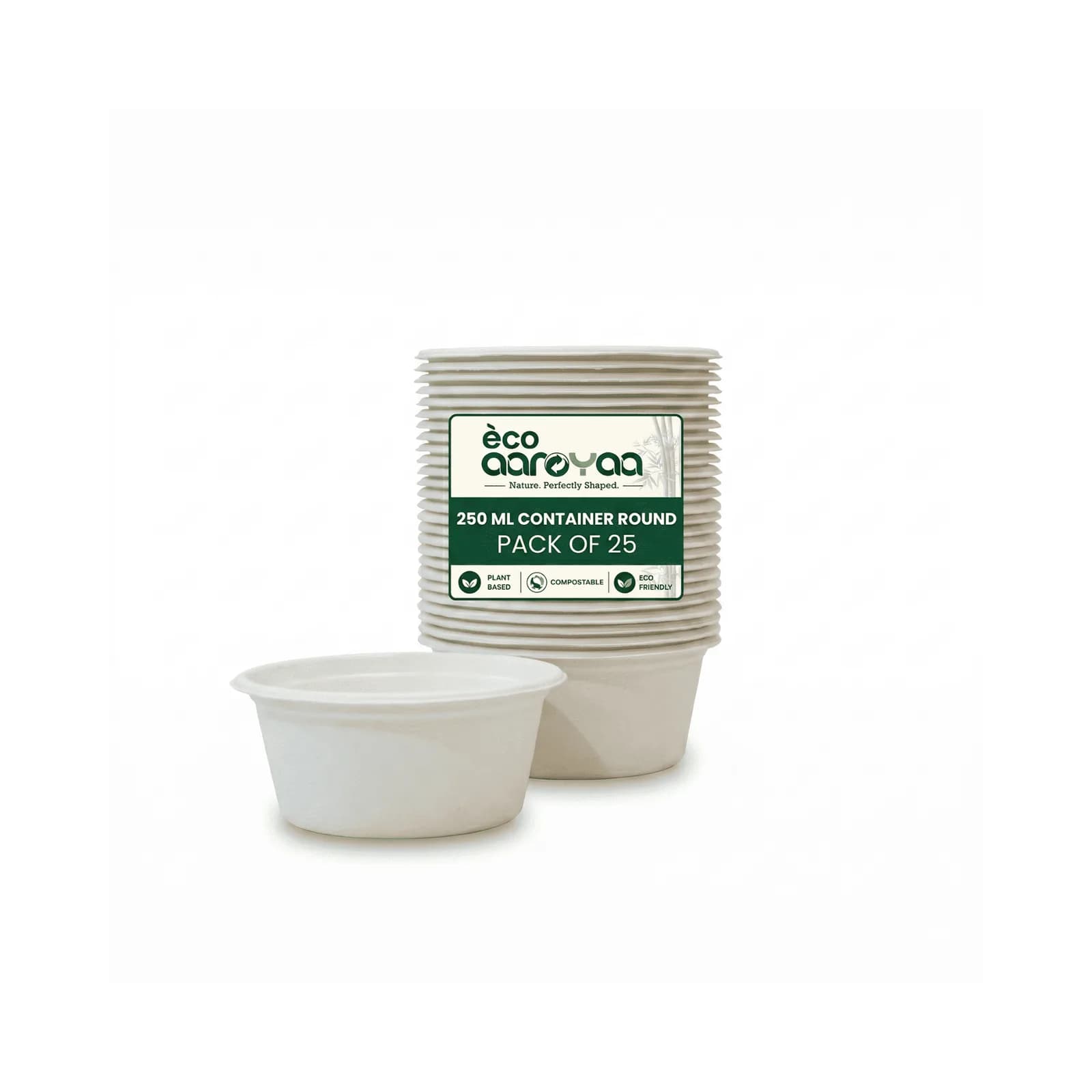 Eco Aaroyaa 250 ML Container Round (Pack of 25) 1
