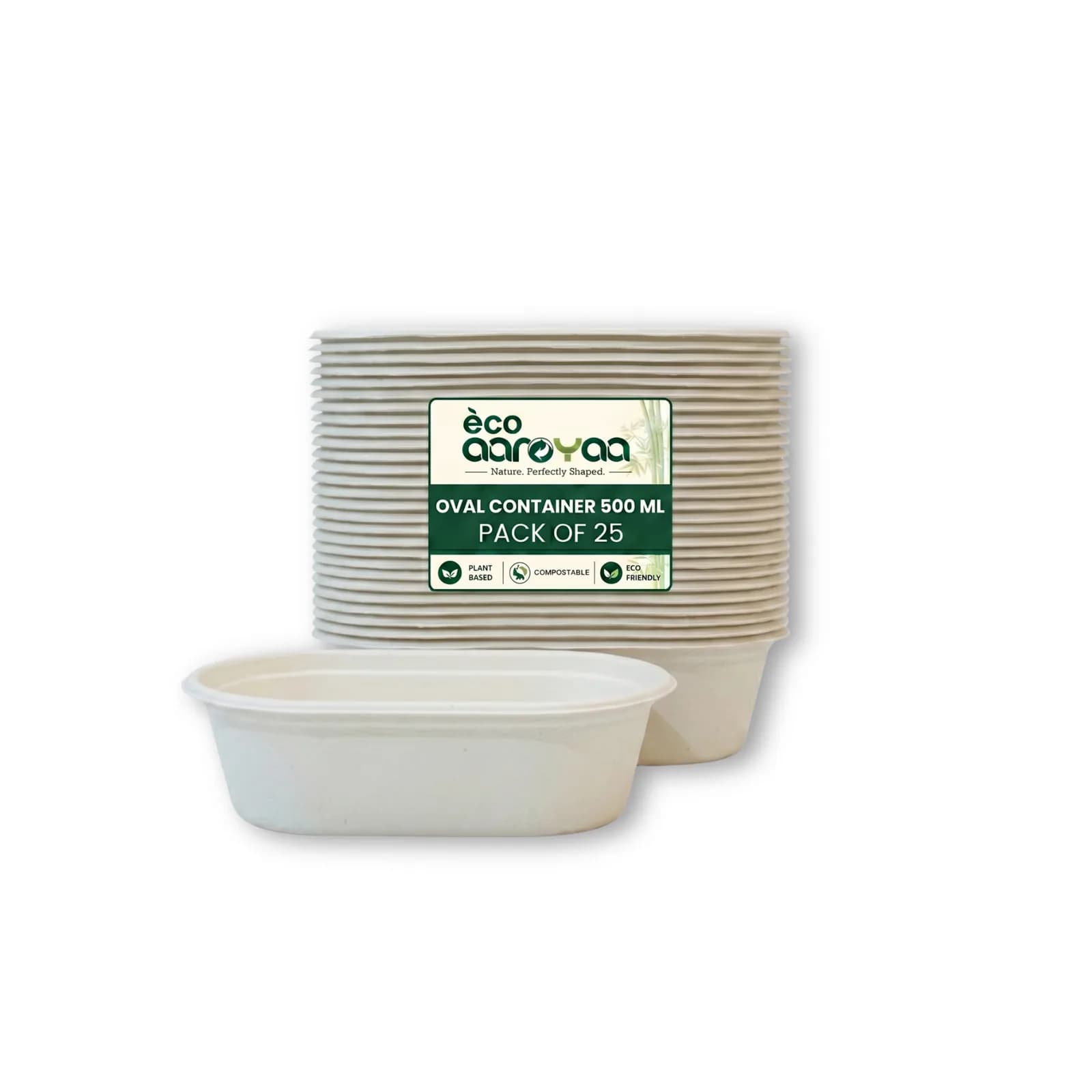 Eco Aaroyaa Oval Container 500 ML 1