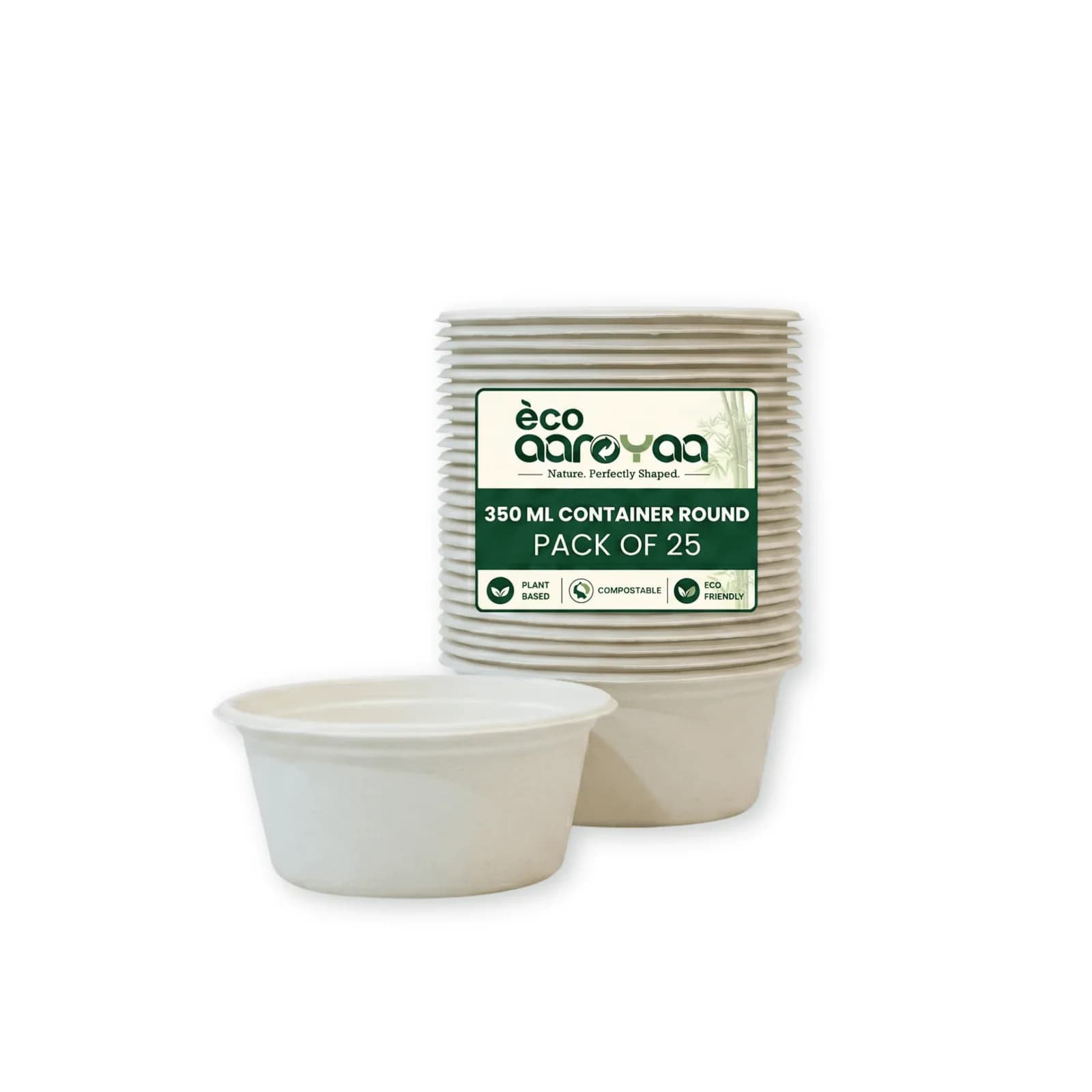 Eco Aaroyaa 350 ML Container Round (Pack of 25) 1