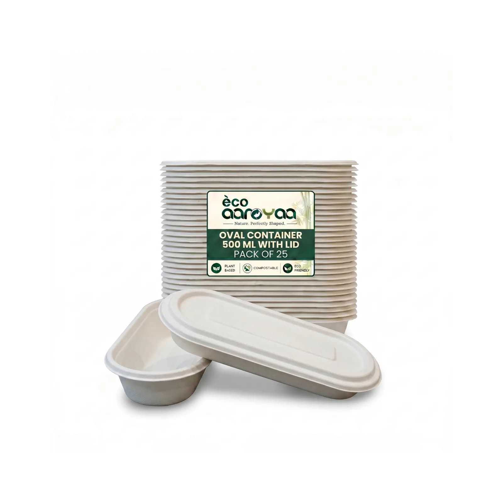 Eco Aaroyaa Oval Container Lid 500 ML 1