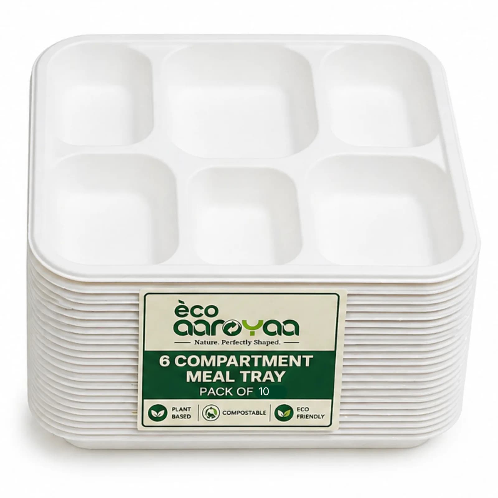 Eco Aaroyaa 6 CP MEAL TRAY (Pack of 10) 1