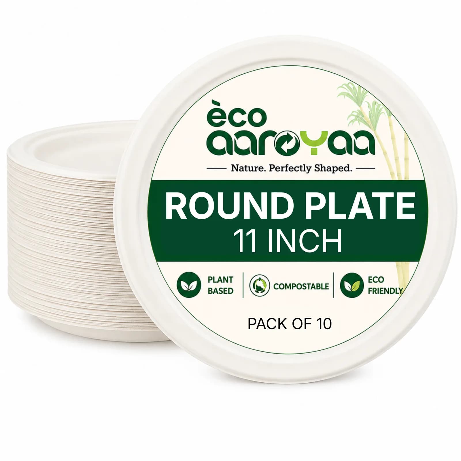 Eco Aaroyaa 11 INCH ROUND PLATE (Pack of 10) 1