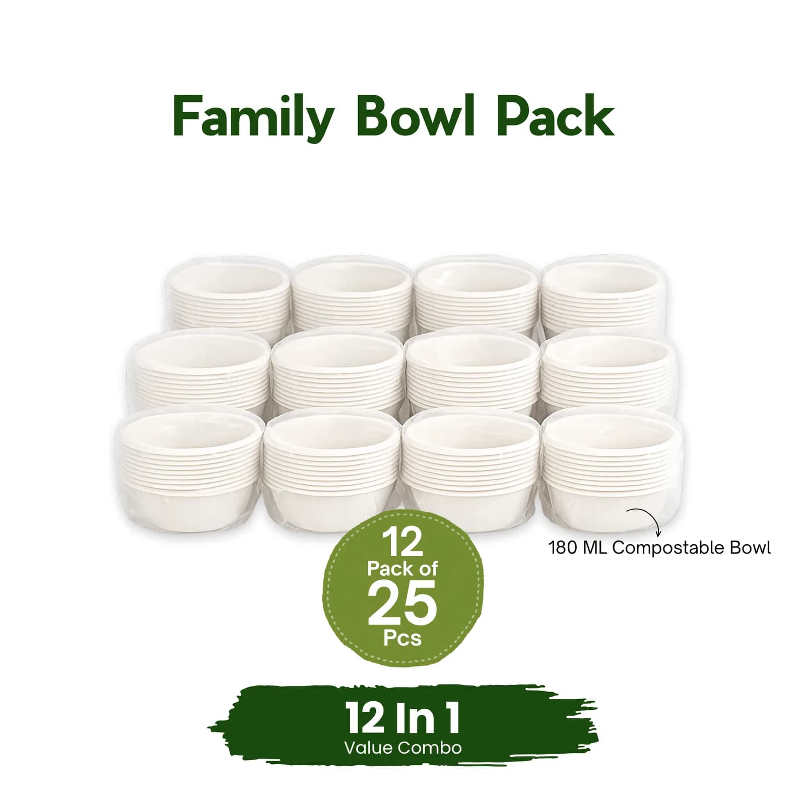 Eco Aaroyaa Family bowl Pack 180ml Bowls (12 Pack of 10 PCS) 1